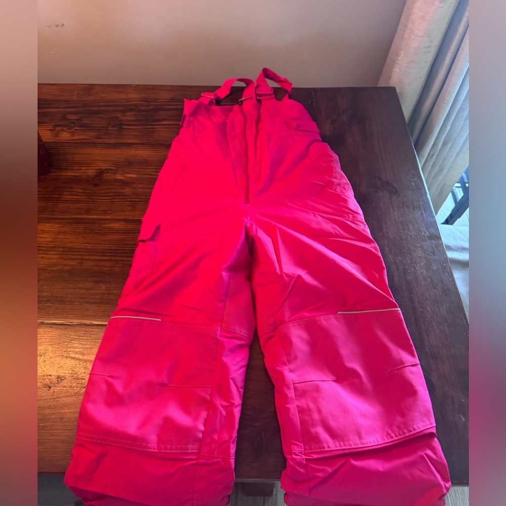 Columbia Girls Hot Pink Snow Bib size L 14–16